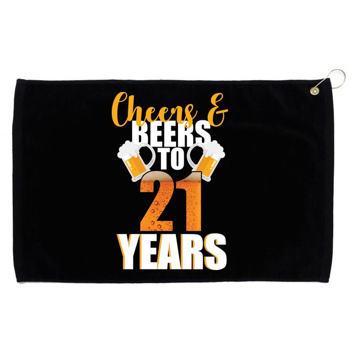 21st Birthday Cheers & Beers To 21 Years Grommeted Golf Towel