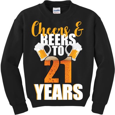 21st Birthday Cheers & Beers To 21 Years Kids Sweatshirt