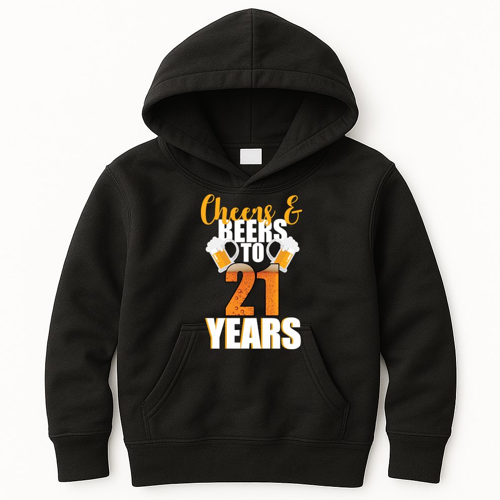 21st Birthday Cheers & Beers To 21 Years Kids Hoodie