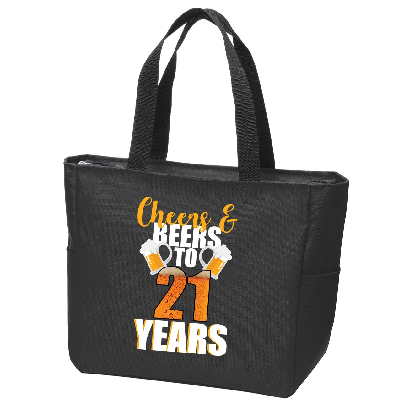 21st Birthday Cheers & Beers To 21 Years Zip Tote Bag