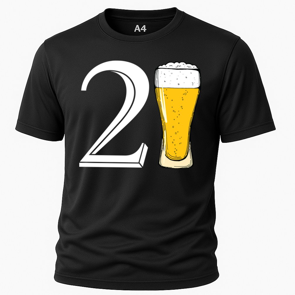 21st Birthday Funny Beer Cooling Performance Crew T-Shirt