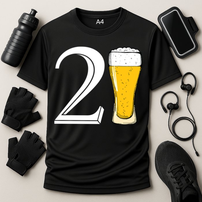 21st Birthday Funny Beer Cooling Performance Crew T-Shirt
