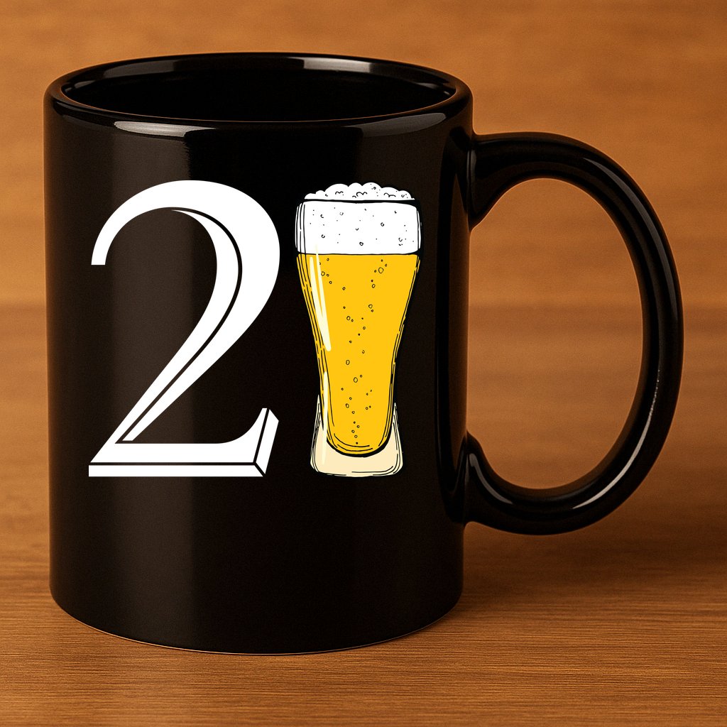 21st Birthday Funny Beer 11oz C Handle Ceramic Mug