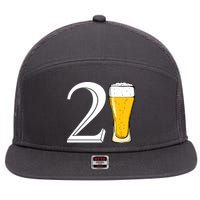 21st Birthday Funny Beer 7 Panel Mesh Trucker Snapback Hat