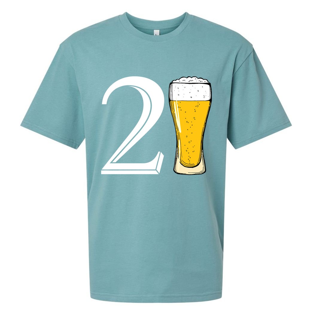 21st Birthday Funny Beer Sueded Cloud Jersey T-Shirt