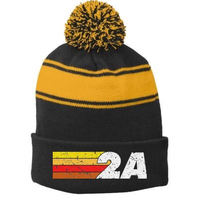 2a 2nd Amendment Pro Gun Second Amendment Stripe Pom Pom Beanie
