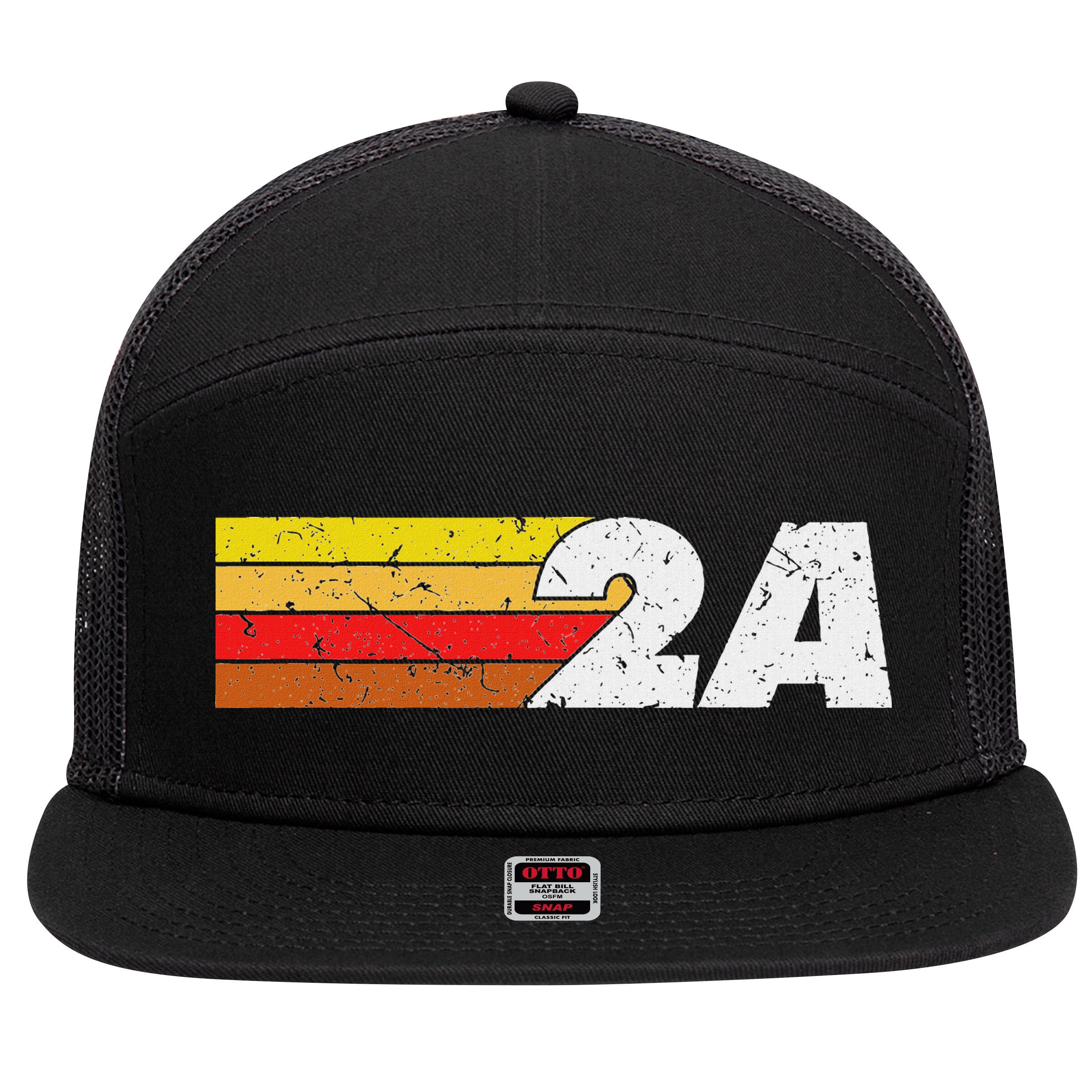 2a 2nd Amendment Pro Gun Second Amendment 7 Panel Mesh Trucker Snapback Hat