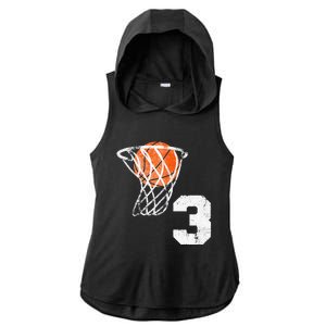 2020 3rd Birthday Basketball Three 3 Years Old Ladies PosiCharge Tri-Blend Wicking Draft Hoodie Tank