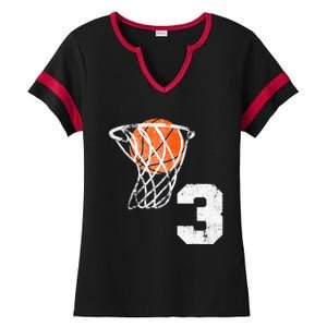 2020 3rd Birthday Basketball Three 3 Years Old Ladies Halftime Notch Neck Tee