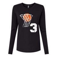 2020 3rd Birthday Basketball Three 3 Years Old Womens Cotton Relaxed Long Sleeve T-Shirt