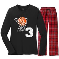 2020 3rd Birthday Basketball Three 3 Years Old Women's Long Sleeve Flannel Pajama Set 