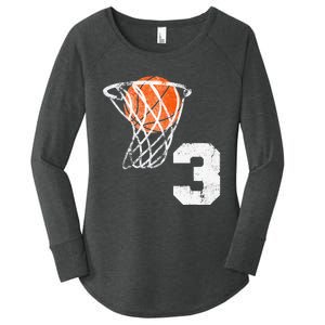 2020 3rd Birthday Basketball Three 3 Years Old Women's Perfect Tri Tunic Long Sleeve Shirt