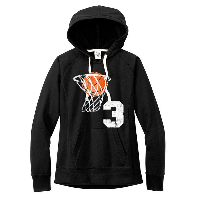 2020 3rd Birthday Basketball Three 3 Years Old Women's Fleece Hoodie