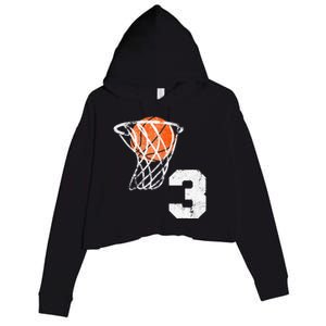 2020 3rd Birthday Basketball Three 3 Years Old Crop Fleece Hoodie