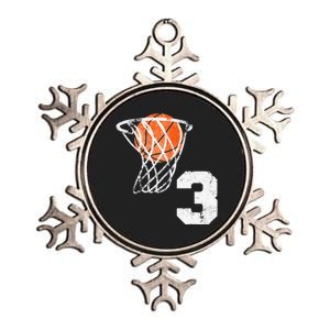 2020 3rd Birthday Basketball Three 3 Years Old Metallic Star Ornament