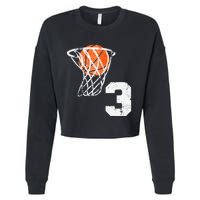 2020 3rd Birthday Basketball Three 3 Years Old Cropped Pullover Crew