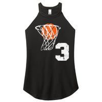 2020 3rd Birthday Basketball Three 3 Years Old Women's Perfect Tri Rocker Tank