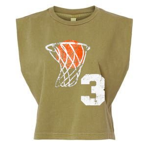 2020 3rd Birthday Basketball Three 3 Years Old Garment-Dyed Women's Muscle Tee