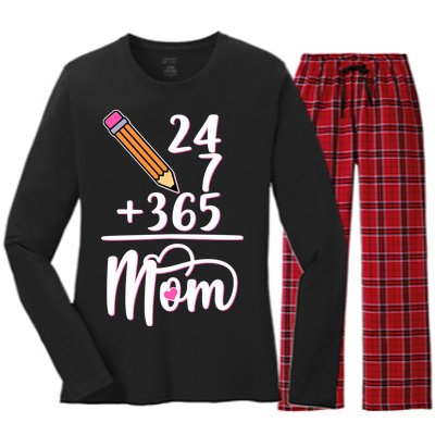 24 7 365 Days Mom Women's Long Sleeve Flannel Pajama Set 