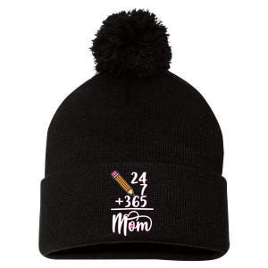 24 7 365 Days Mom Pom Pom 12in Knit Beanie