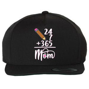 24 7 365 Days Mom Wool Snapback Cap