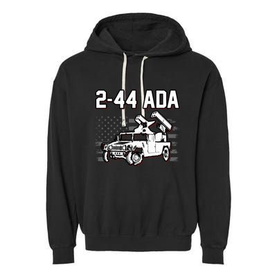 2 44 Ada 108th Adab Air Defense Artillery Brigade Garment-Dyed Fleece Hoodie