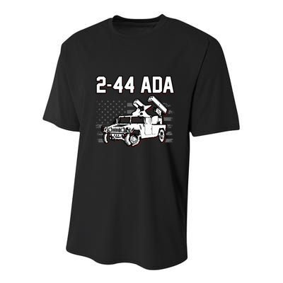 2 44 Ada 108th Adab Air Defense Artillery Brigade Youth Performance Sprint T-Shirt