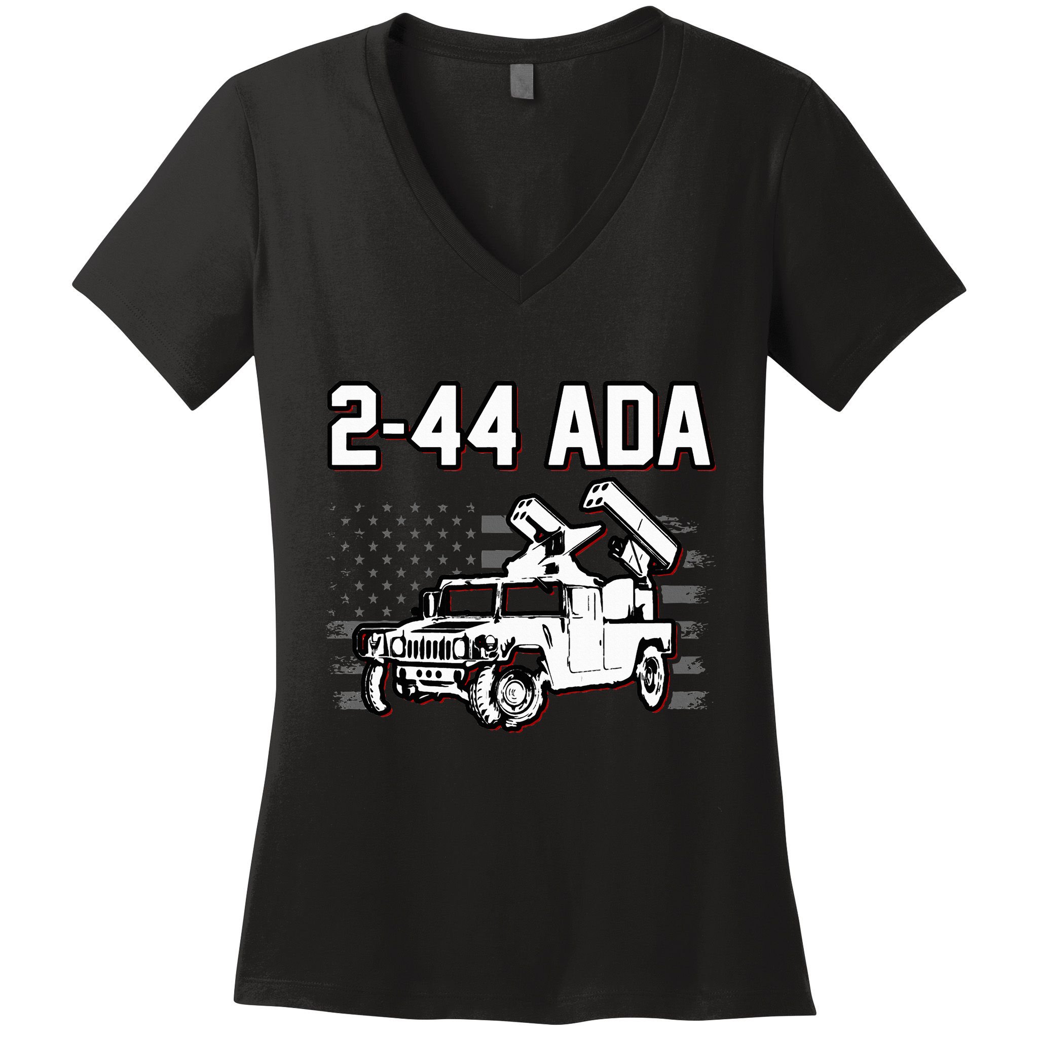 2 44 Ada 108th Adab Air Defense Artillery Brigade Women's V-Neck T-Shirt