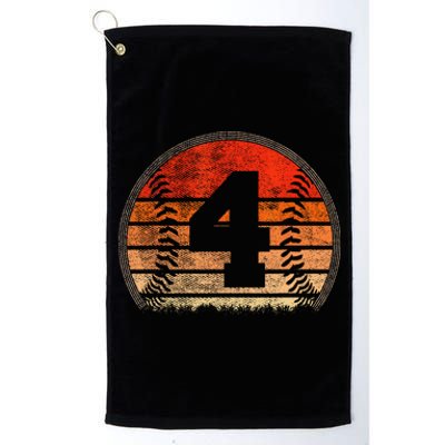 2019 4th Birthday Baseball Four 4 Years Old Platinum Collection Golf Towel