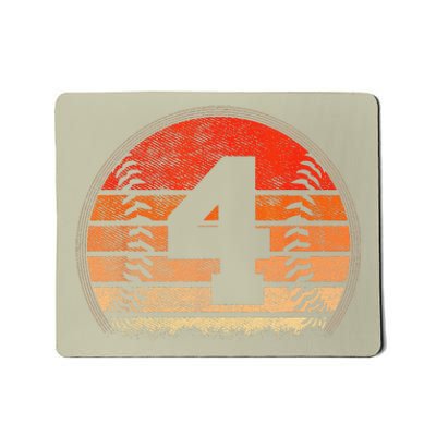 2019 4th Birthday Baseball Four 4 Years Old Mousepad