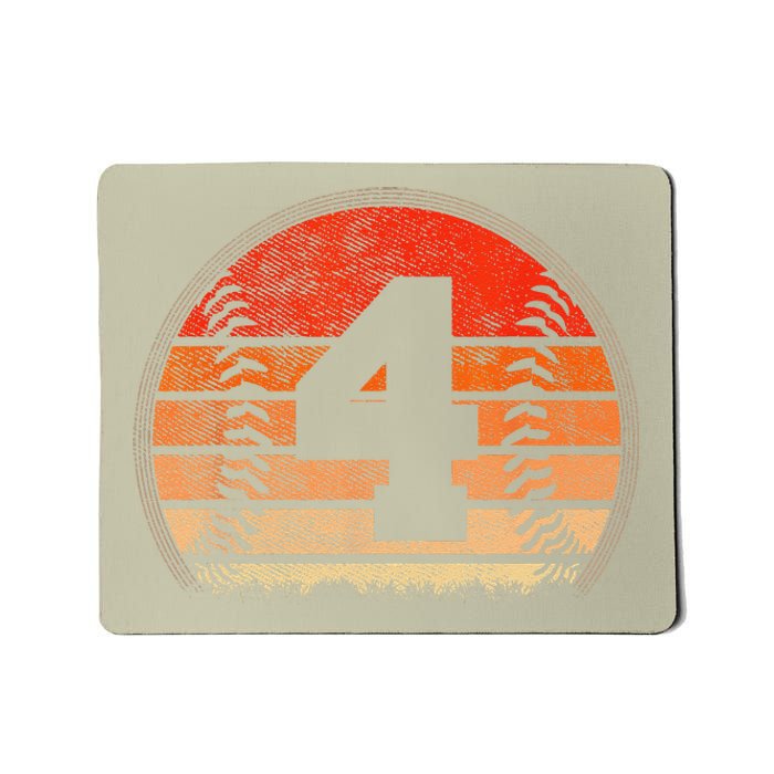 2019 4th Birthday Baseball Four 4 Years Old Mousepad