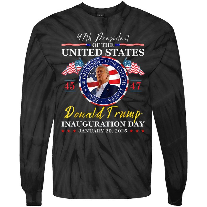 2025 47th Usa Flag Tie-Dye Long Sleeve Shirt