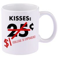 25 Cent Kisses College Is Expensive Retro  11oz C Handle Ceramic Mug