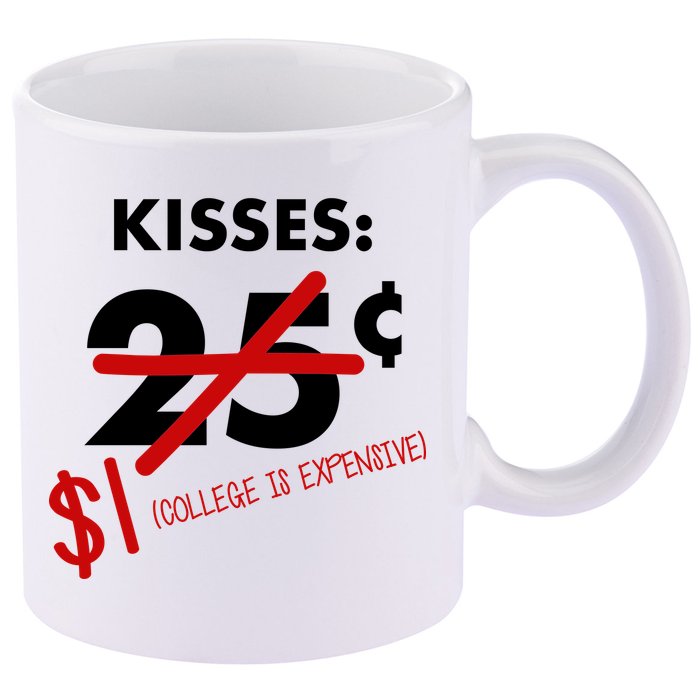 25 Cent Kisses College Is Expensive Retro  11oz C Handle Ceramic Mug