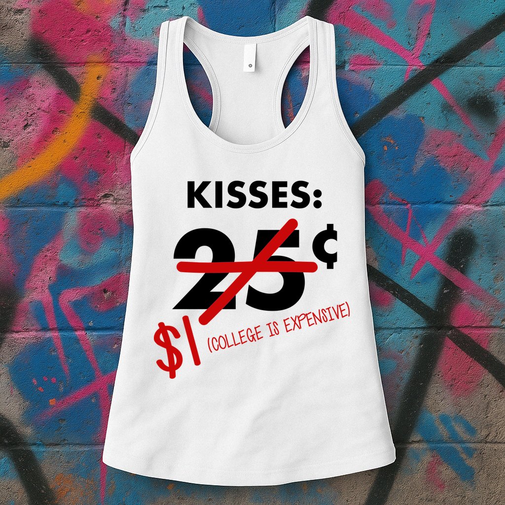 25 Cent Kisses College Is Expensive Retro  Womens Tank Top