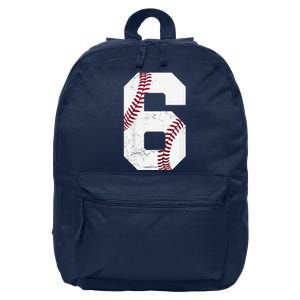 2018 6th Birthday Baseball Six 6 Years Old 16 in Basic Backpack