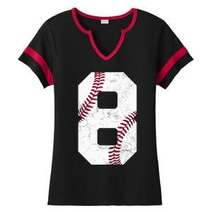 2015 8th Birthday Gift 8 Years Old Baseball Eighth Boy Ladies Halftime Notch Neck Tee