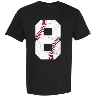 2015 8th Birthday Gift 8 Years Old Baseball Eighth Boy Garment-Dyed Heavyweight T-Shirt