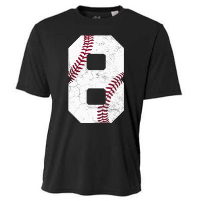 2015 8th Birthday Gift 8 Years Old Baseball Eighth Boy Cooling Performance Crew T-Shirt