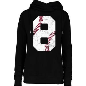 2015 8th Birthday Gift 8 Years Old Baseball Eighth Boy Womens Funnel Neck Pullover Hood