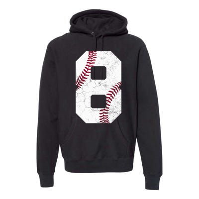 2015 8th Birthday Gift 8 Years Old Baseball Eighth Boy Premium Hoodie