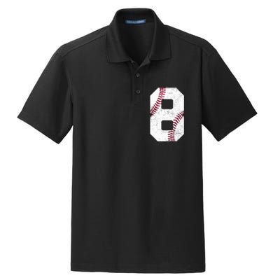 2015 8th Birthday Gift 8 Years Old Baseball Eighth Boy Dry Zone Grid Polo