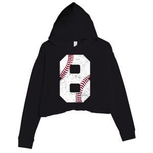 2015 8th Birthday Gift 8 Years Old Baseball Eighth Boy Crop Fleece Hoodie