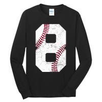 2015 8th Birthday Gift 8 Years Old Baseball Eighth Boy Tall Long Sleeve T-Shirt