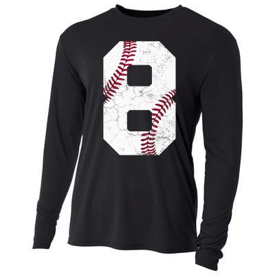 2015 8th Birthday Gift 8 Years Old Baseball Eighth Boy Cooling Performance Long Sleeve Crew