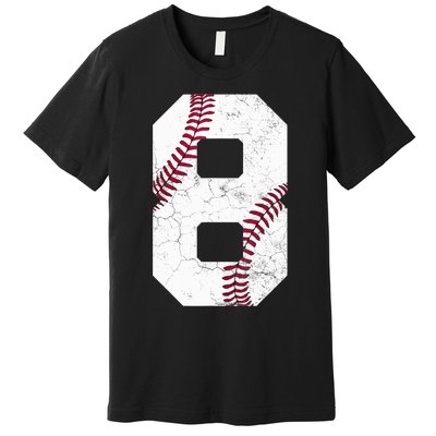 2015 8th Birthday Gift 8 Years Old Baseball Eighth Boy Premium T-Shirt