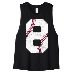 2015 8th Birthday Gift 8 Years Old Baseball Eighth Boy Women's Racerback Cropped Tank