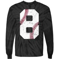 2015 8th Birthday Gift 8 Years Old Baseball Eighth Boy Tie-Dye Long Sleeve Shirt