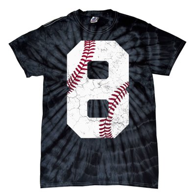 2015 8th Birthday Gift 8 Years Old Baseball Eighth Boy Tie-Dye T-Shirt