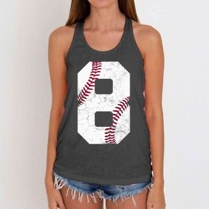 2015 8th Birthday Gift 8 Years Old Baseball Eighth Boy Women's Knotted Racerback Tank